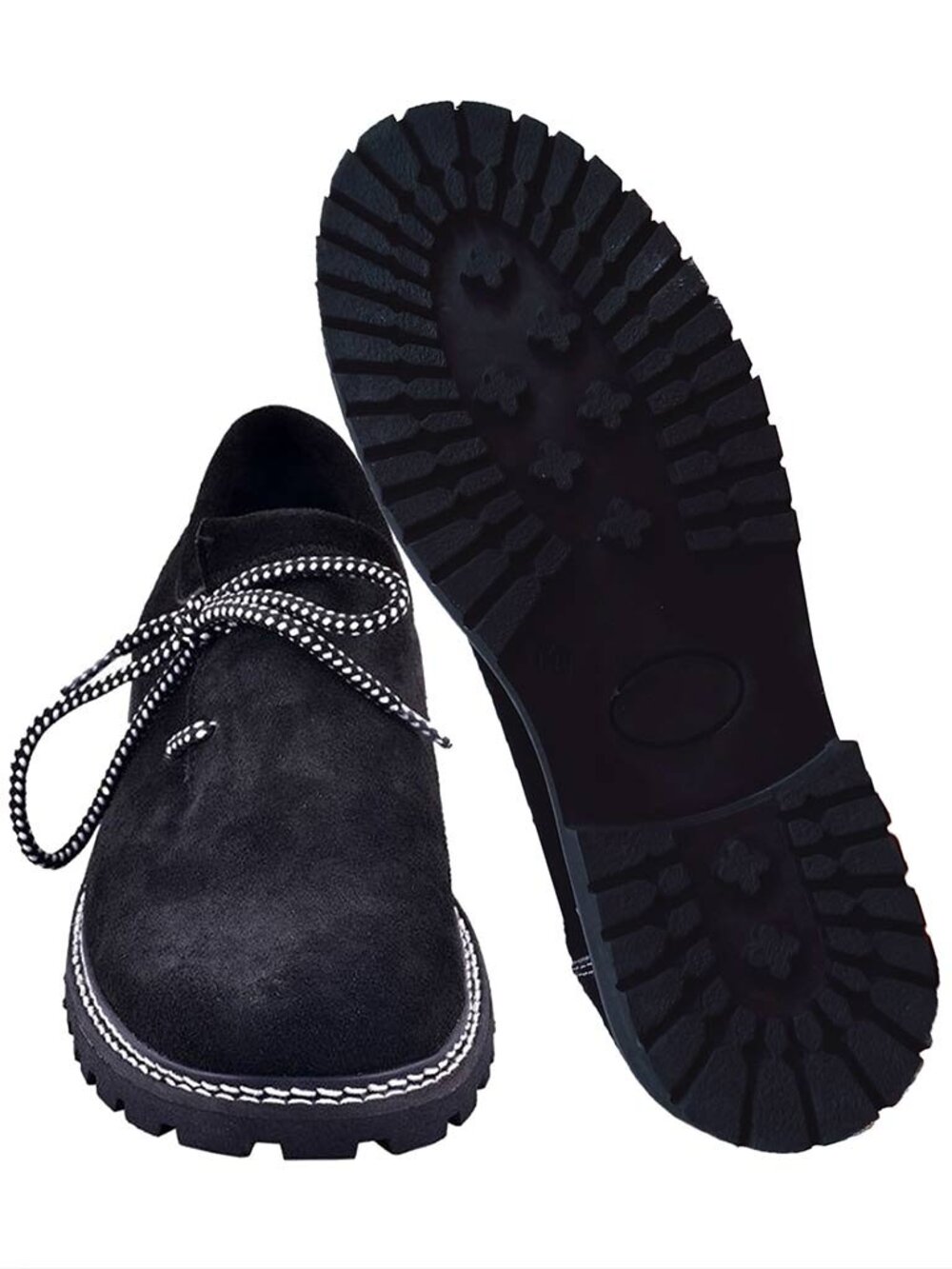 Men’s Black Lederhosen Shoes Bavarian German Leather Oktoberfest Footwear Size42 - Picture 11 of 11